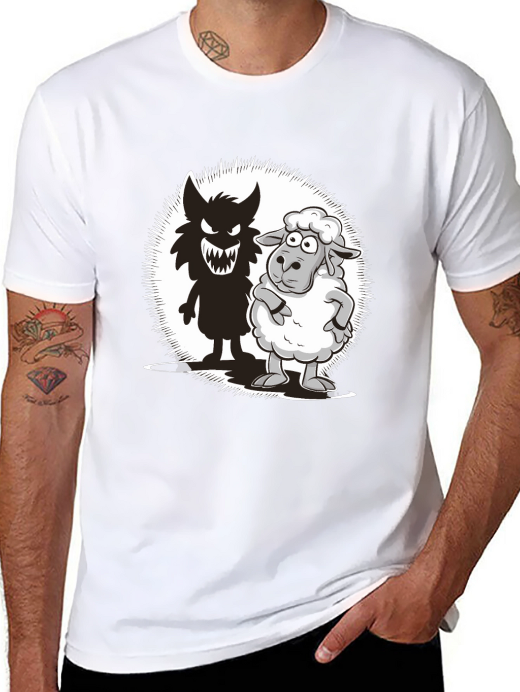 Wolf in Sheeps Clothing Graphic T-Shirt - Black