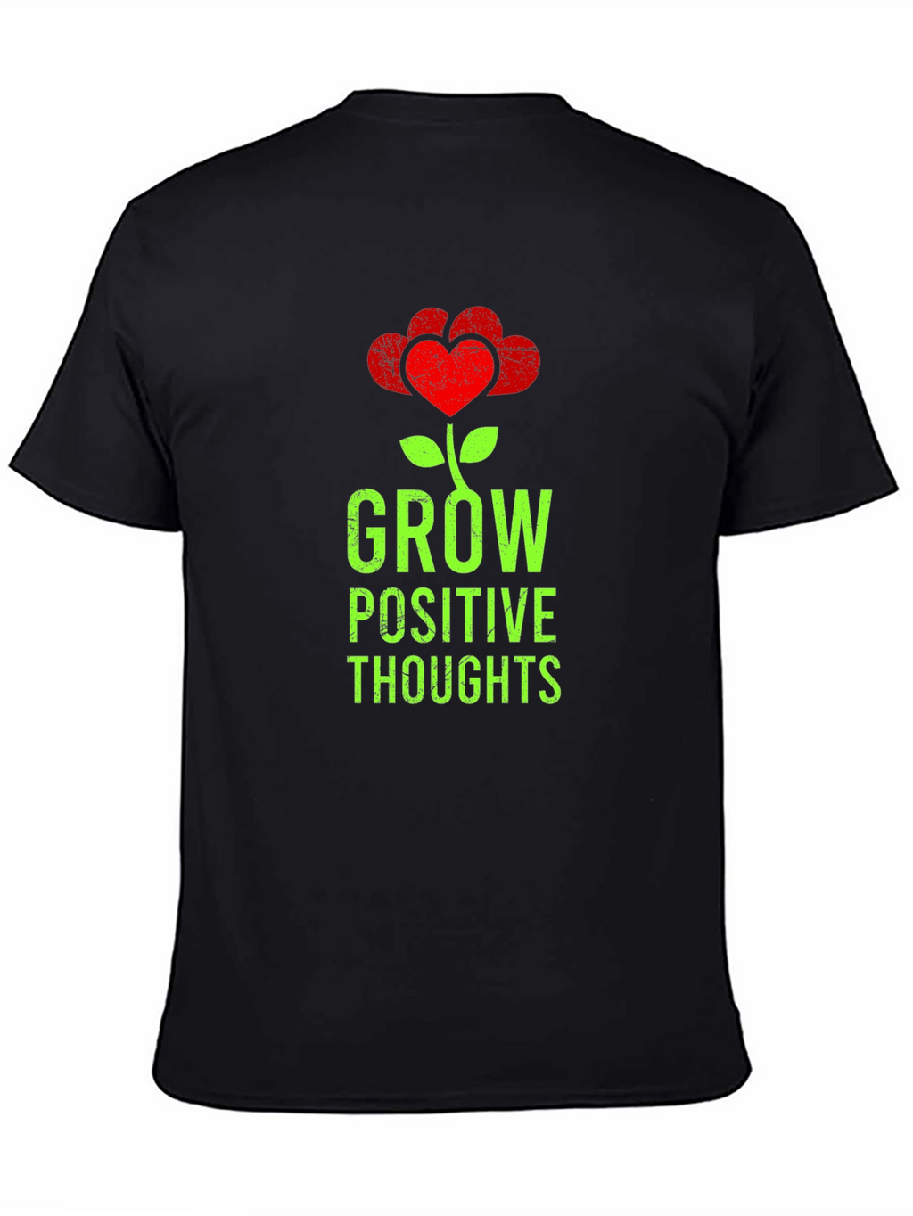 Grow Positive Thoughts Heart Flower Graphic T-Shirt