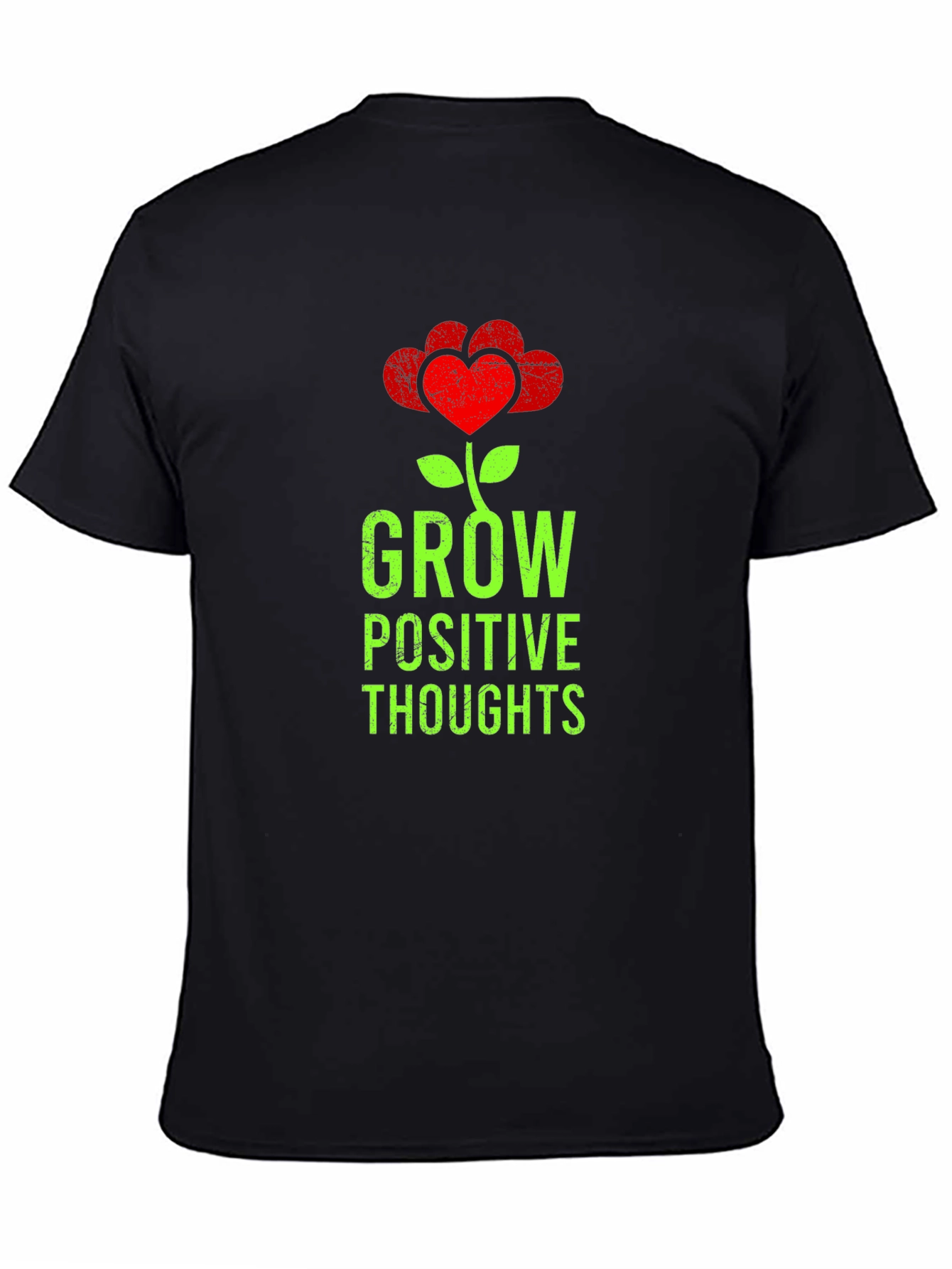 Grow Positive Thoughts Heart Flower Graphic T-Shirt