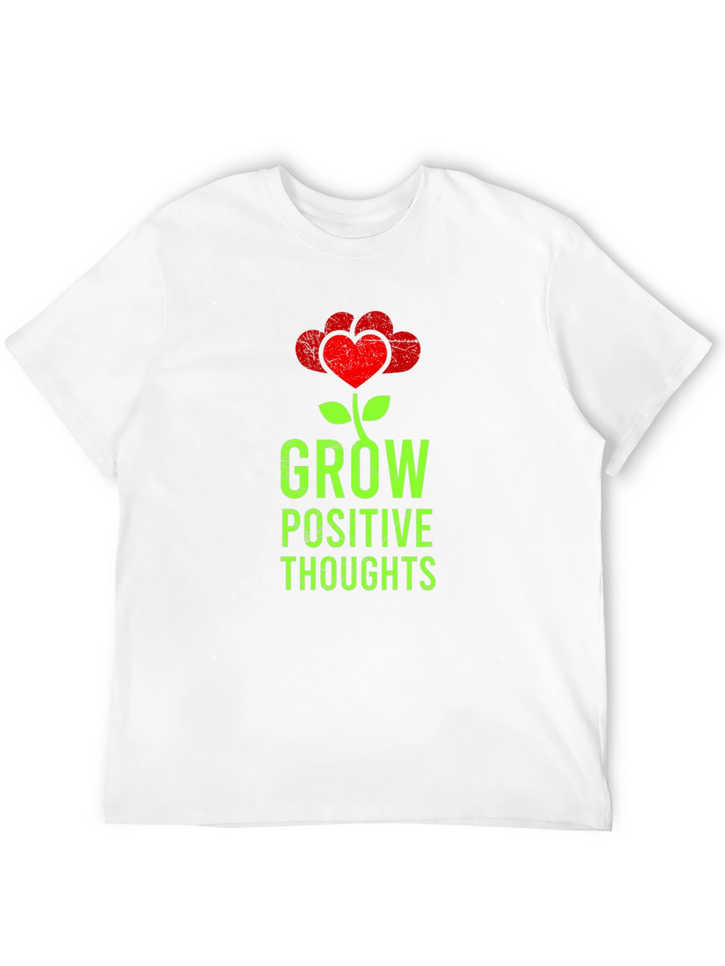 Grow Positive Thoughts Heart Flower Graphic T-Shirt