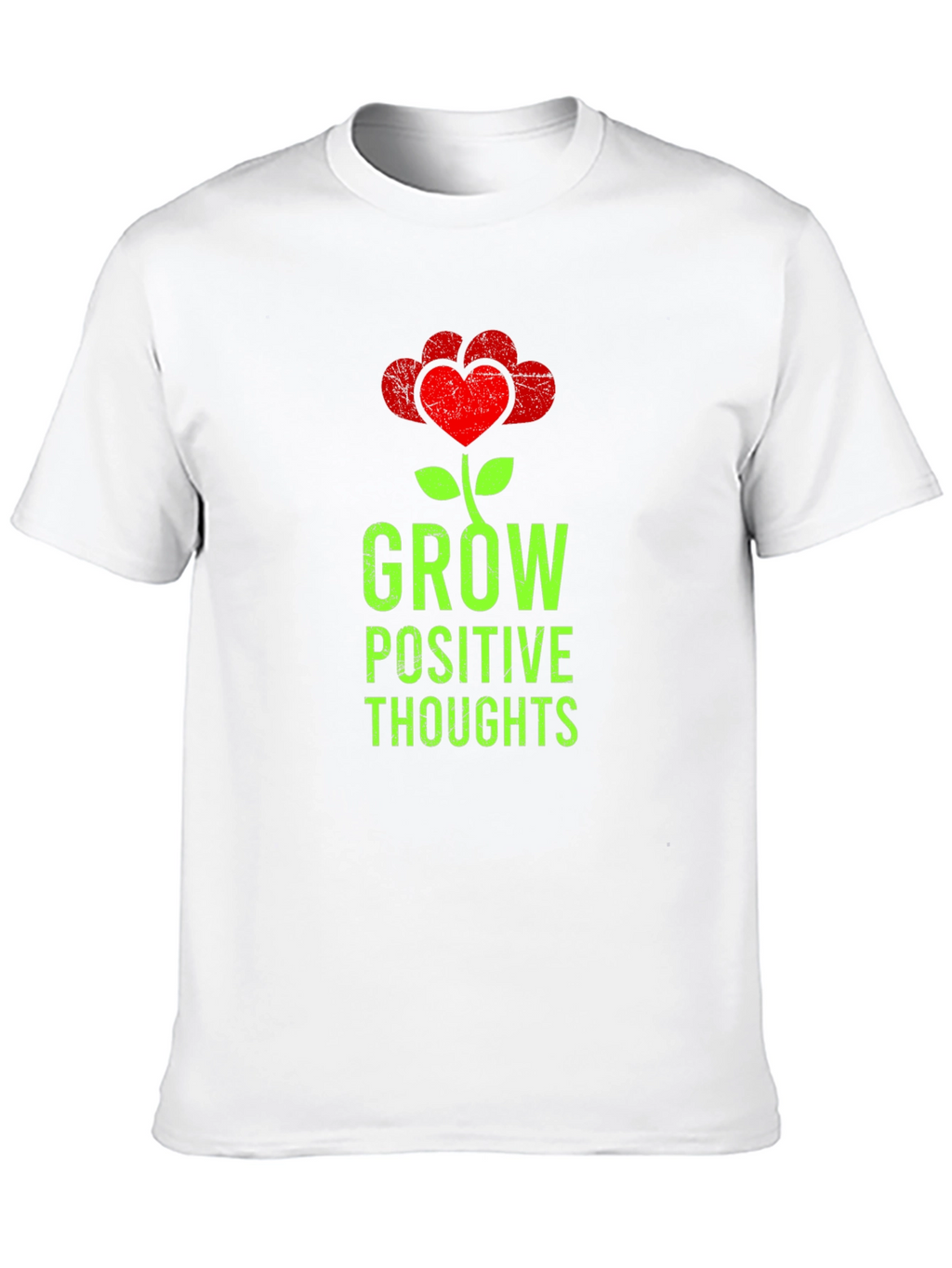 Grow Positive Thoughts Heart Flower Graphic T-Shirt