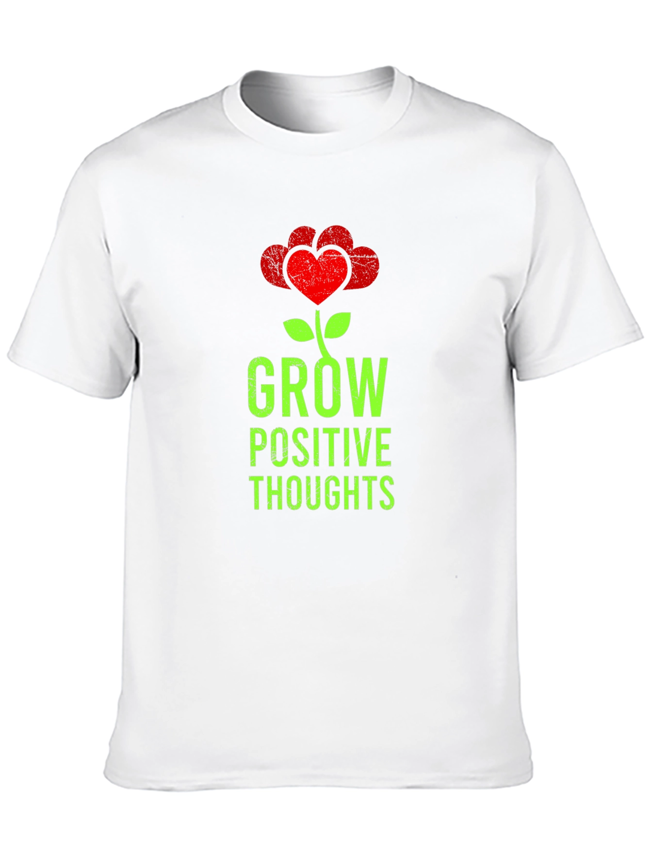 Grow Positive Thoughts Heart Flower Graphic T-Shirt
