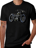 Motorcycle Graphic T-Shirt - Black Mens Fashion