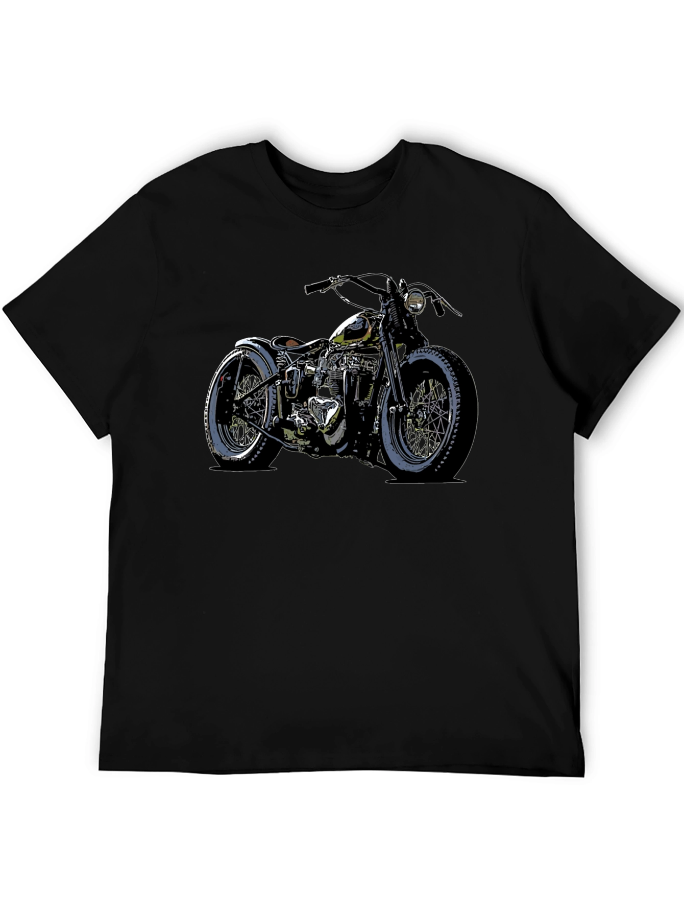Motorcycle Graphic T-Shirt - Black Mens Fashion
