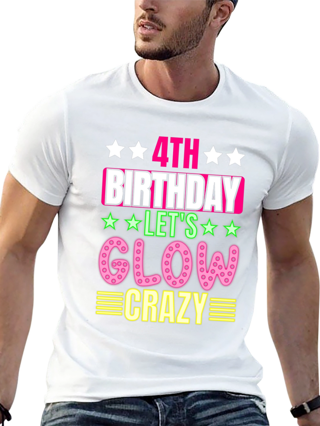 4th Birthday Glow Crazy T-Shirt