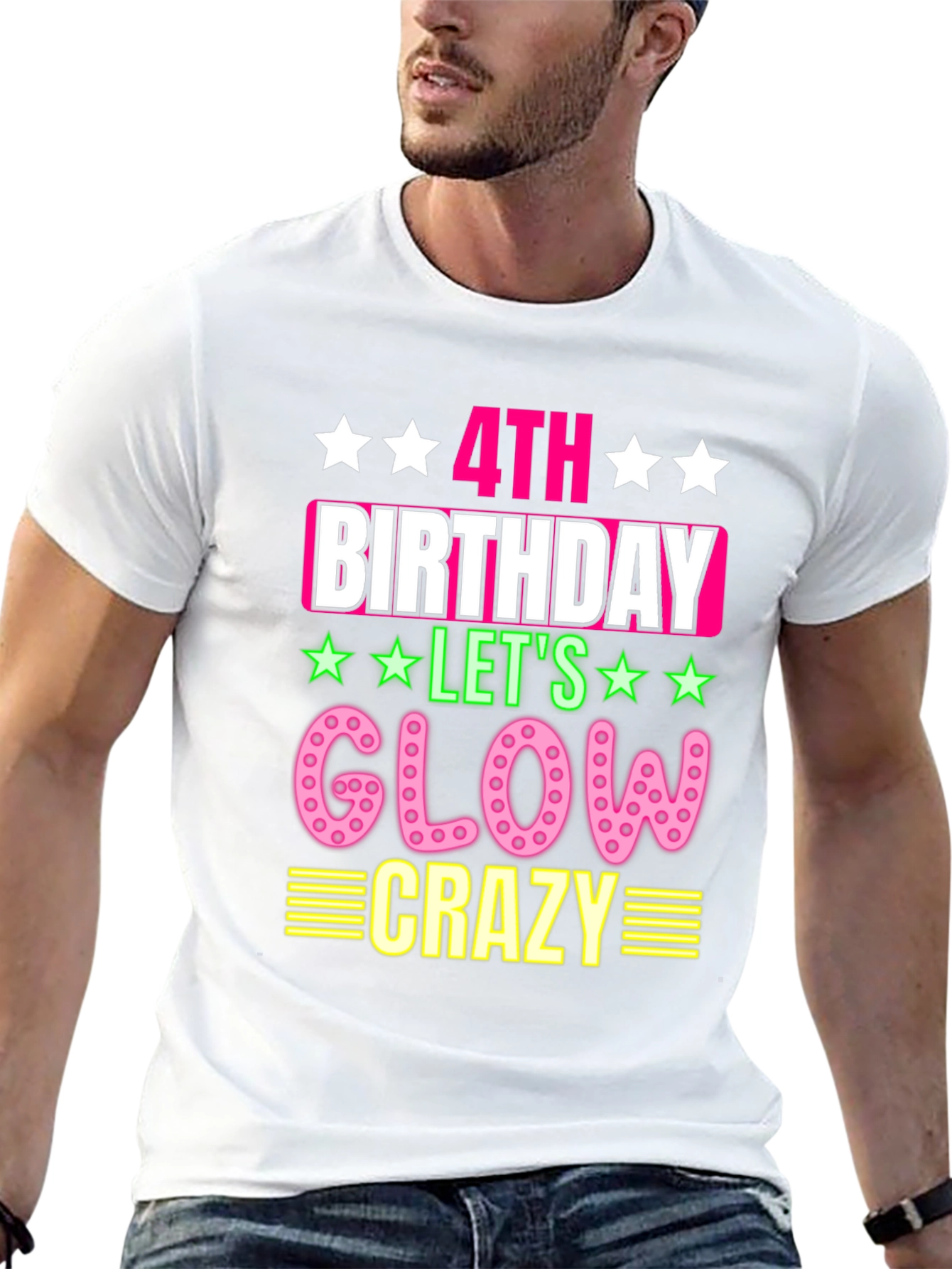 4th Birthday Glow Crazy T-Shirt