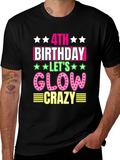 4th Birthday Glow Crazy T-Shirt