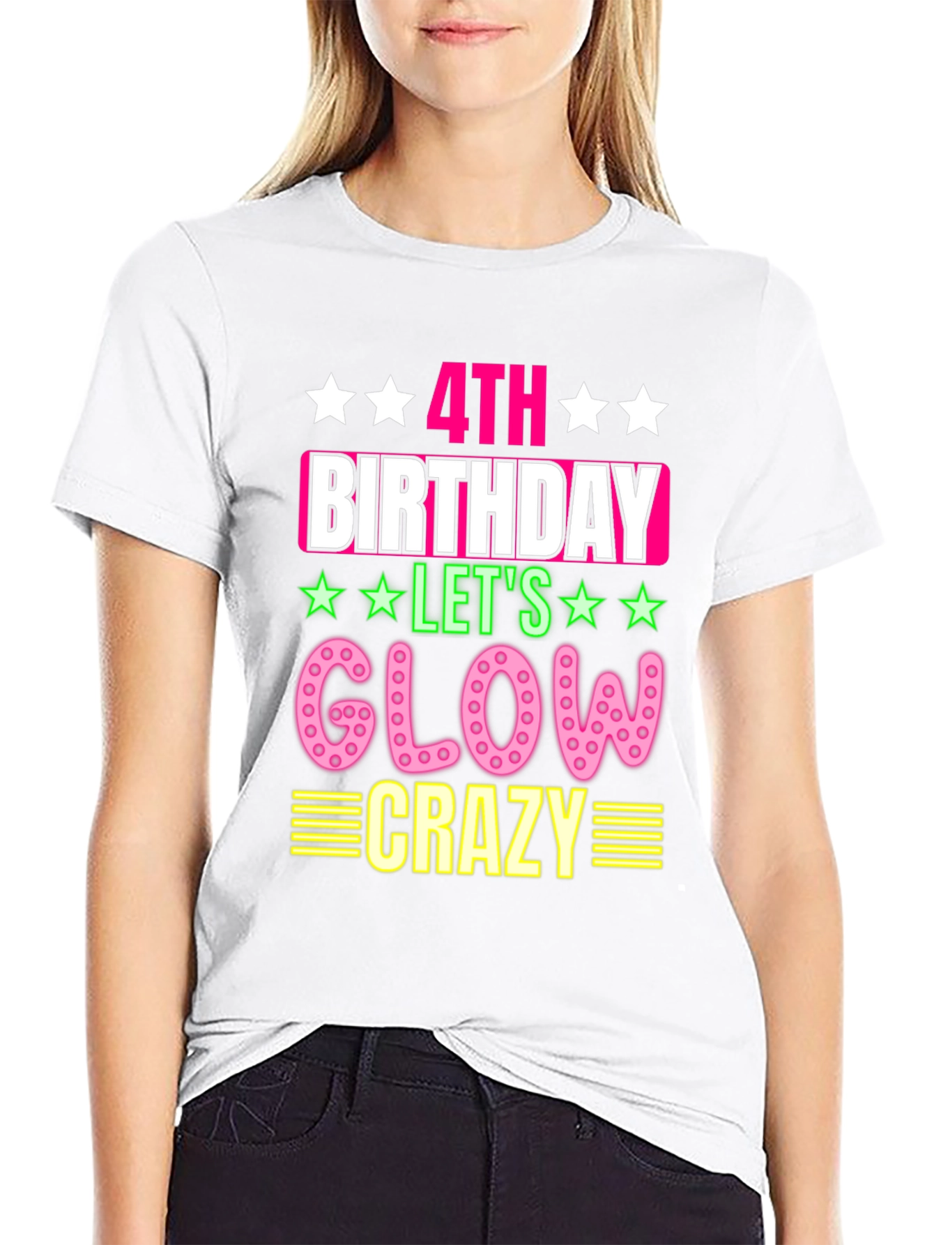 4th Birthday Glow Crazy T-Shirt