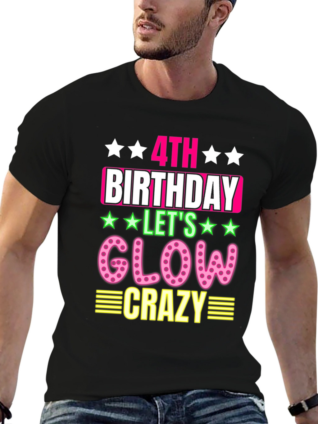 4th Birthday Glow Crazy T-Shirt