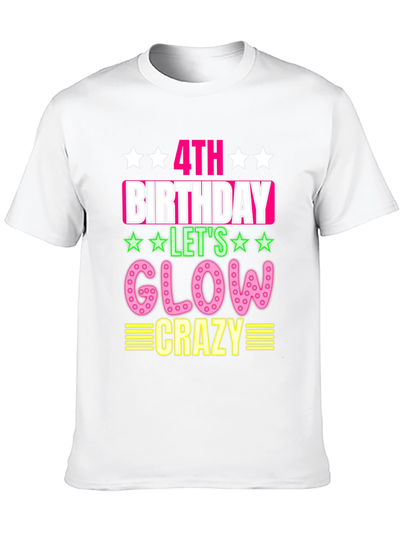 4th Birthday Glow Crazy T-Shirt