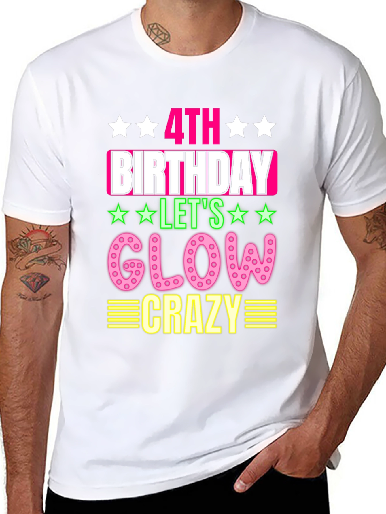 4th Birthday Glow Crazy T-Shirt