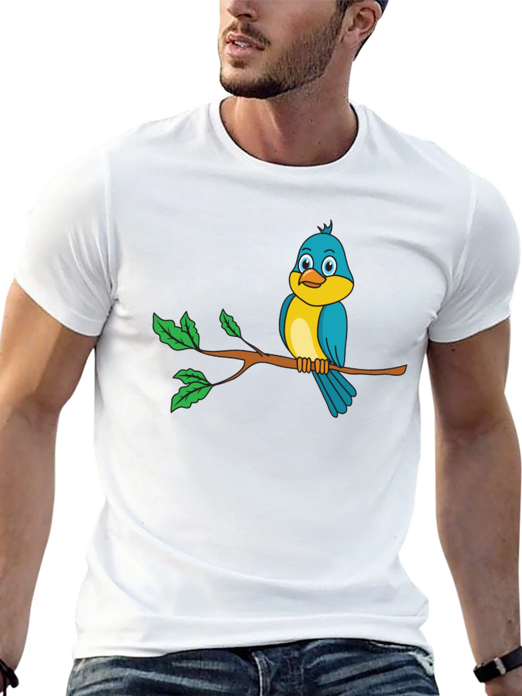 Bird on a Branch Black Graphic Tee