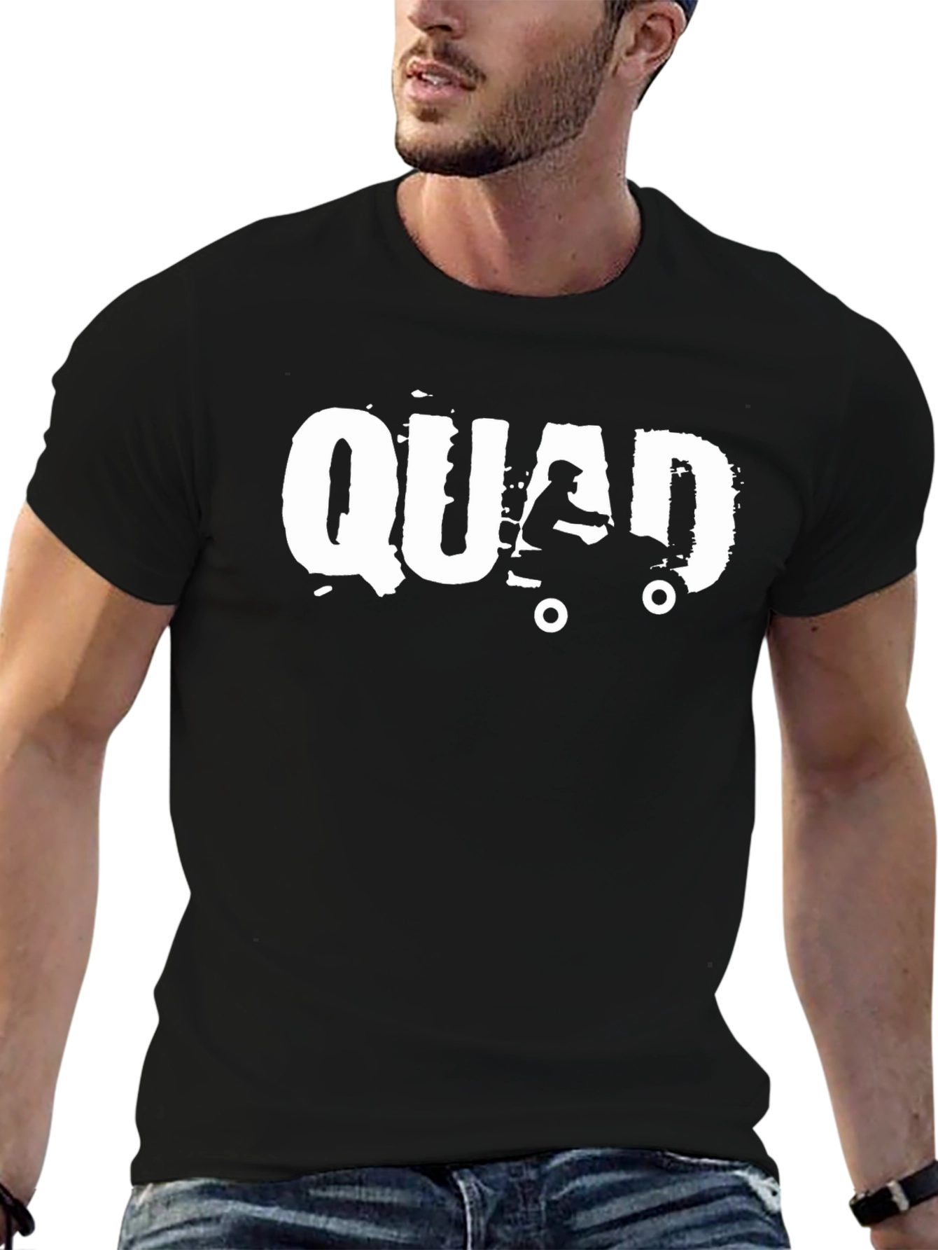 Black QUAD ATV Rider T-Shirt
