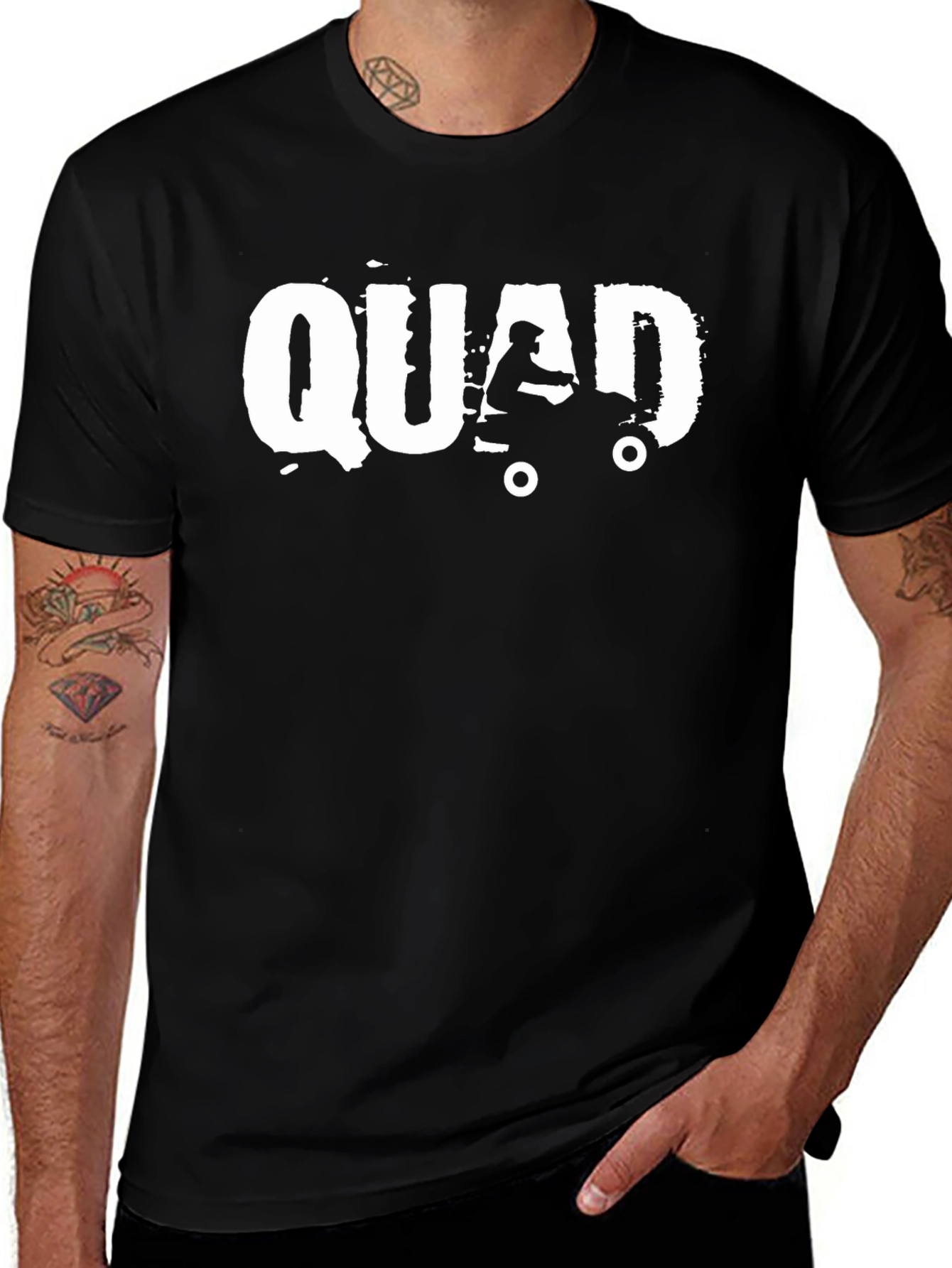 Black QUAD ATV Rider T-Shirt