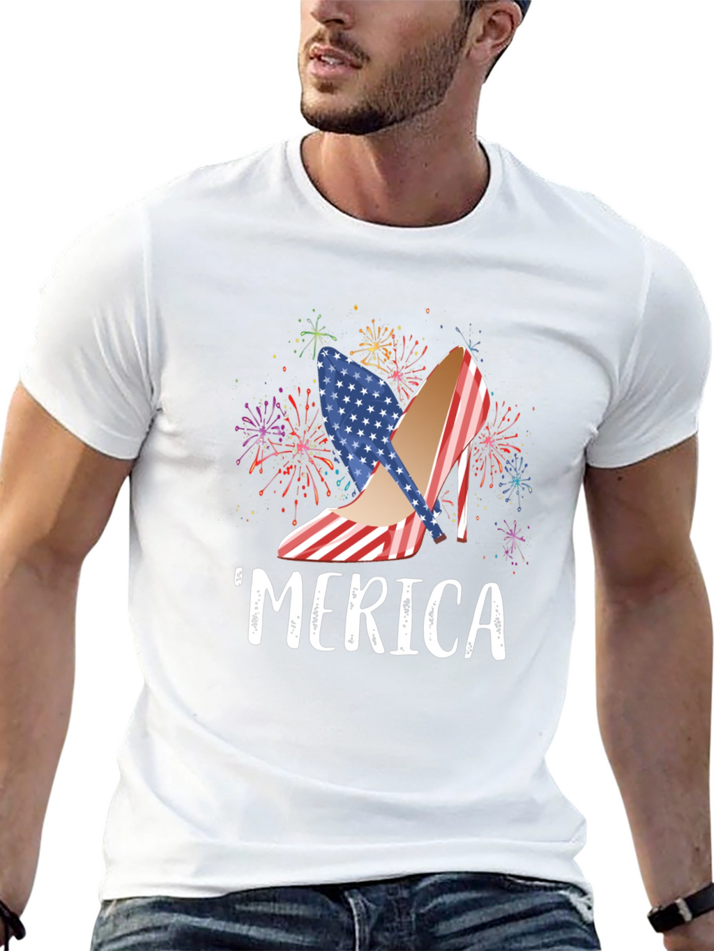 Patriotic Merica Heels USA Flag T-Shirt