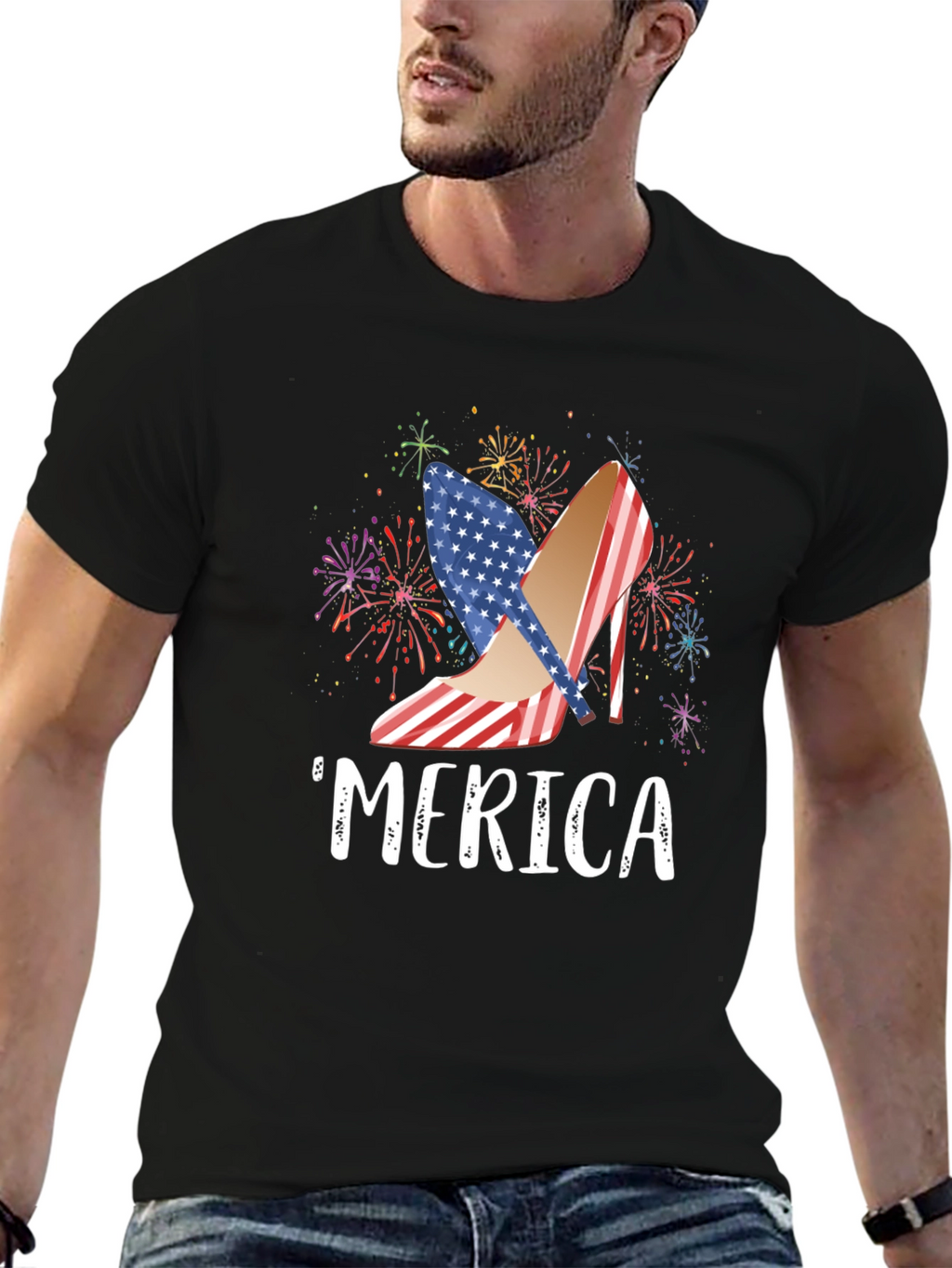 Patriotic Merica Heels USA Flag T-Shirt