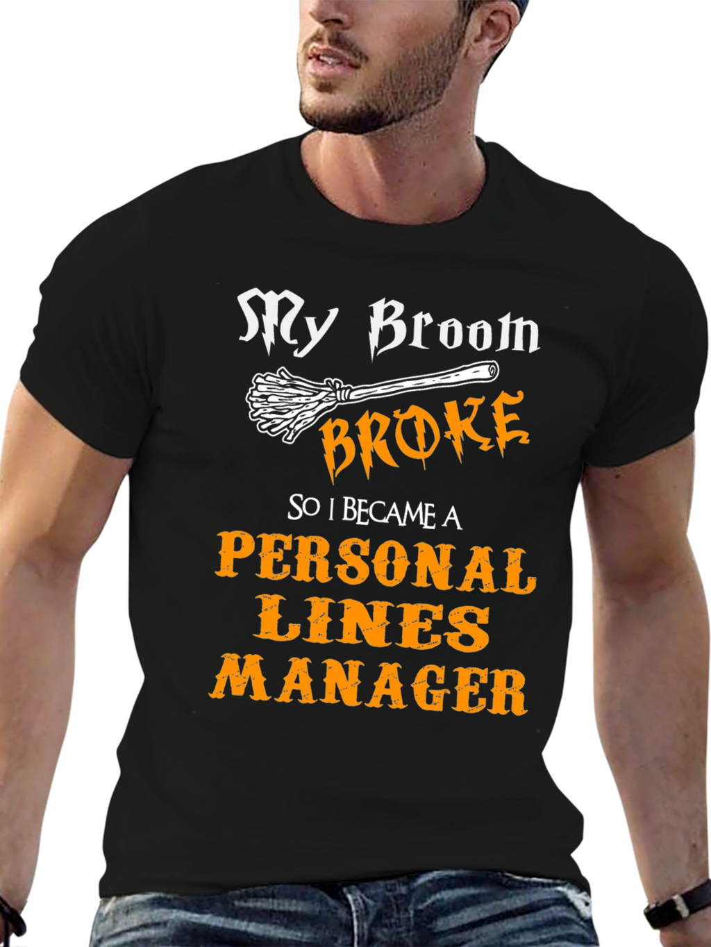 Broom Broke Personal Lines Manager Graphic T-Shirt
