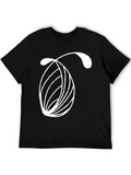 Abstract White Design on Black Tee