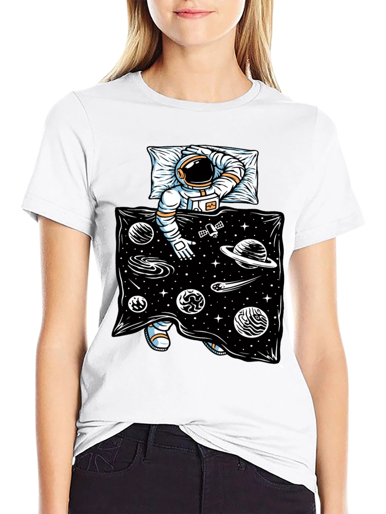Astronaut in Space Bed T-Shirt