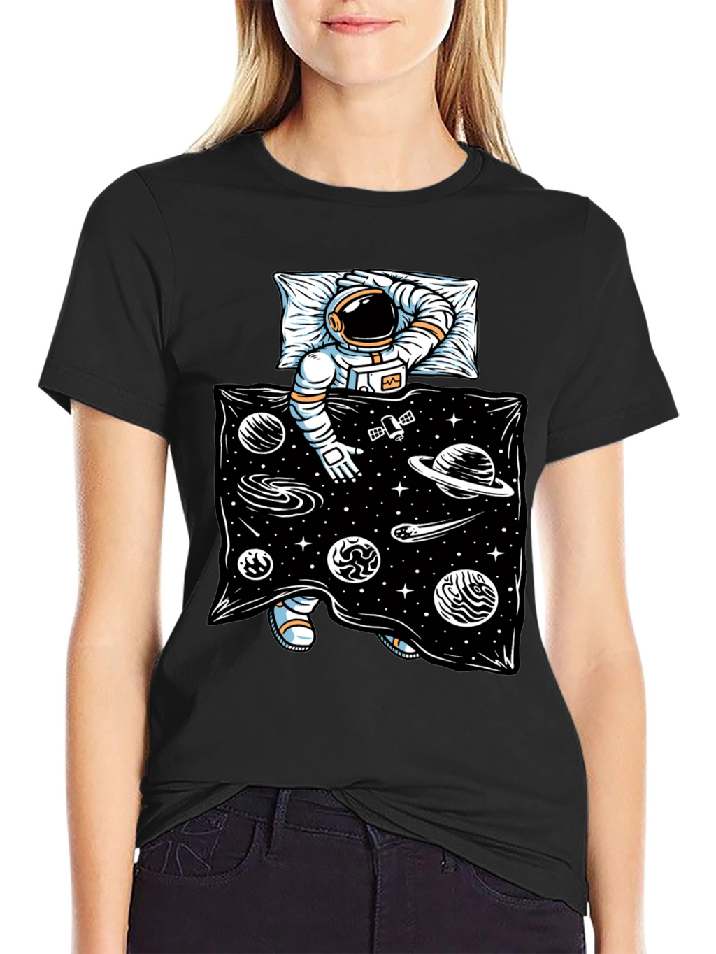 Astronaut in Space Bed T-Shirt