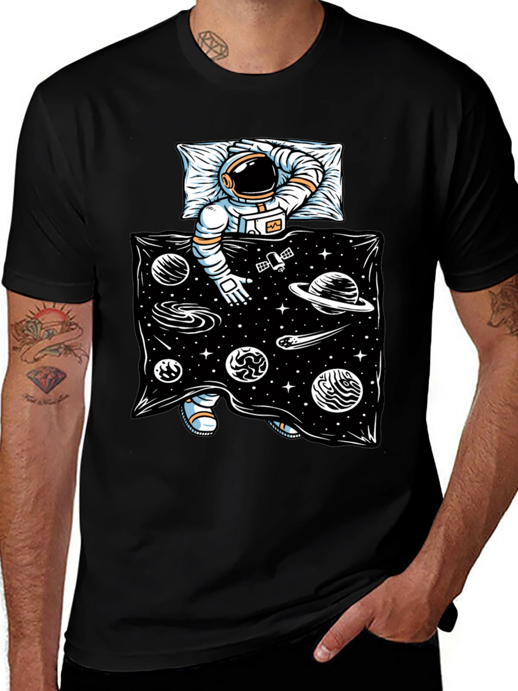 Astronaut in Space Bed T-Shirt