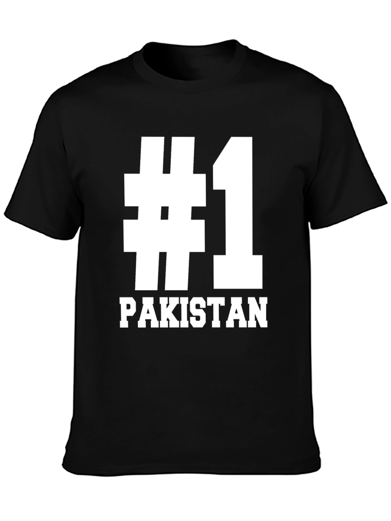 #1 Pakistan T-Shirt - Black Cotton Graphic Tee