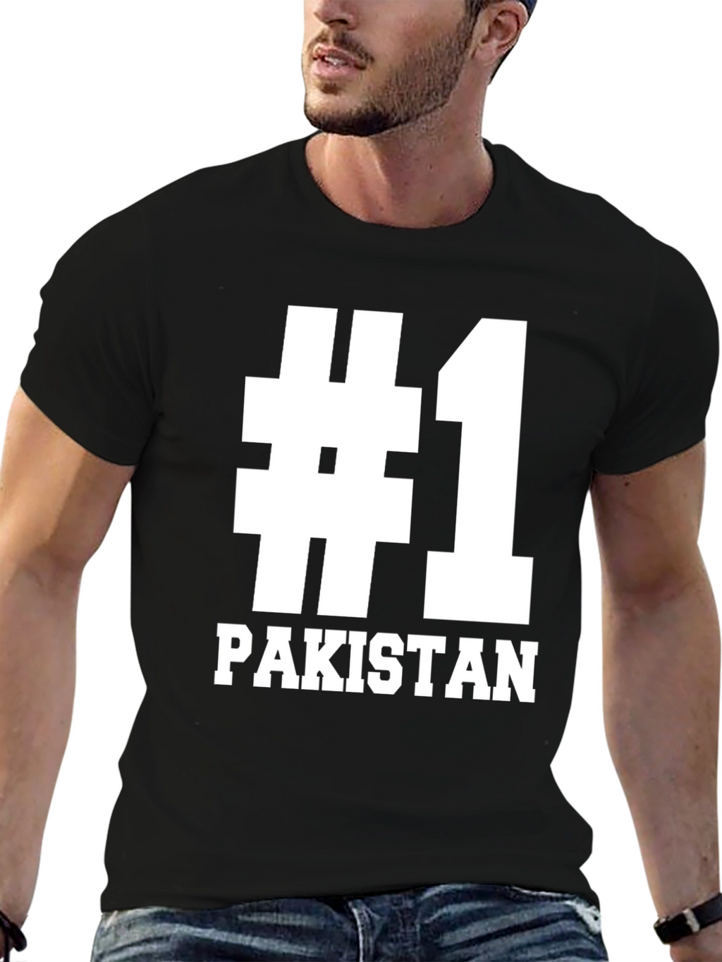 #1 Pakistan T-Shirt - Black Cotton Graphic Tee