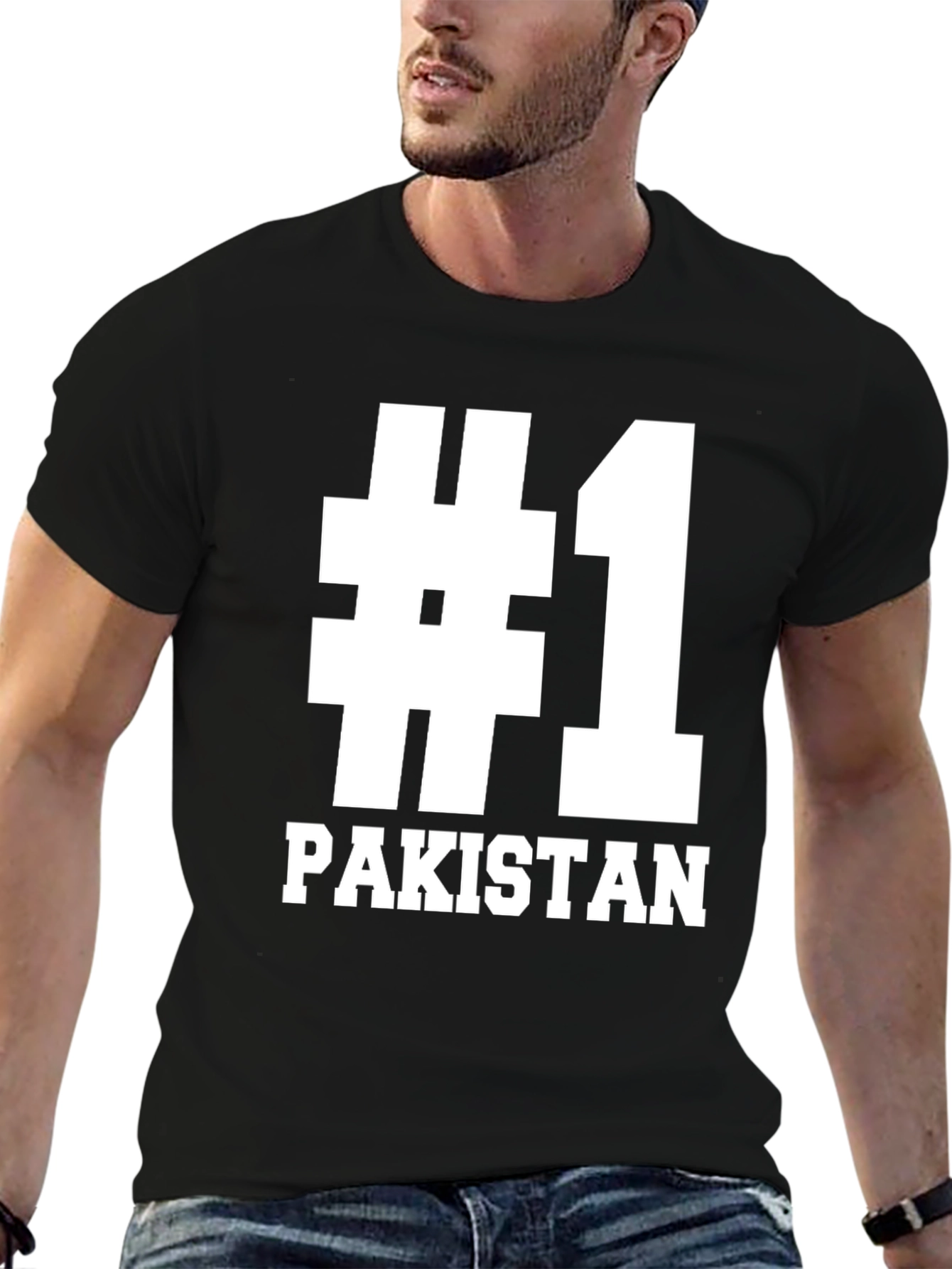 #1 Pakistan T-Shirt - Black Cotton Graphic Tee