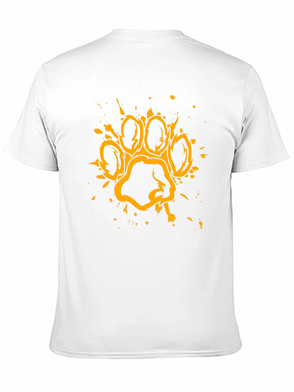 Grunge Paw Print Graphic T-Shirt - Black