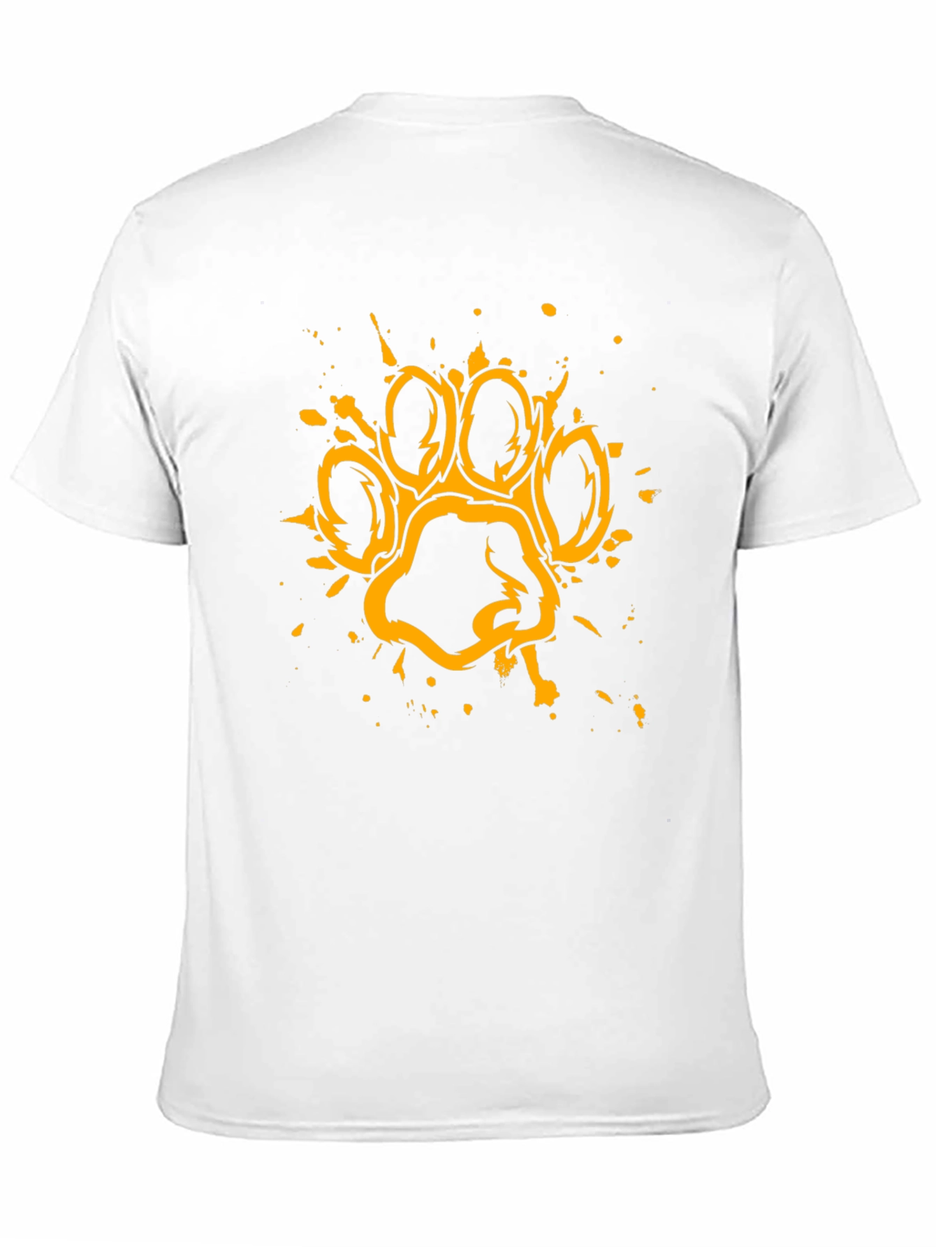 Grunge Paw Print Graphic T-Shirt - Black