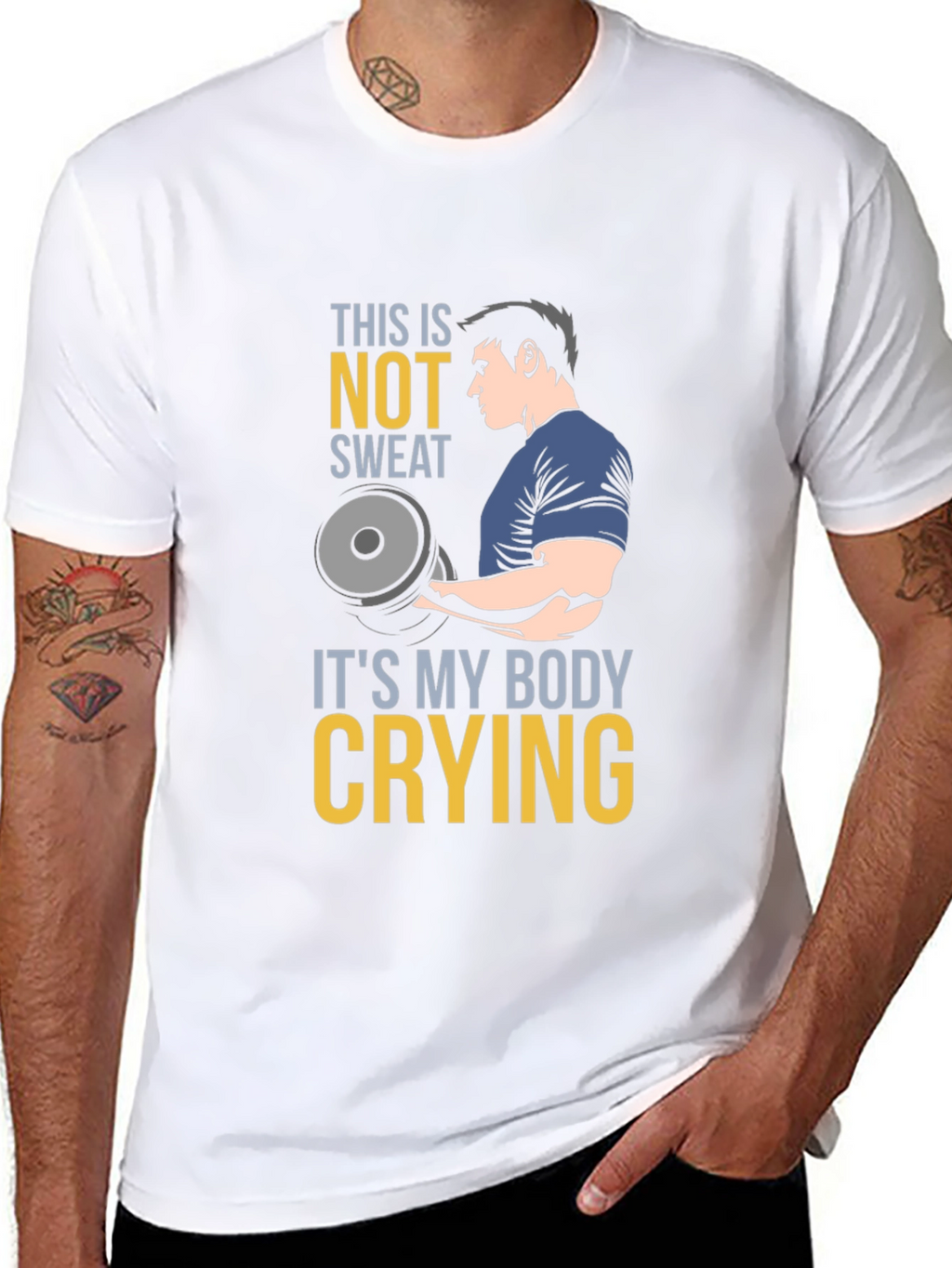 Funny Gym Workout T-Shirt - Body Crying
