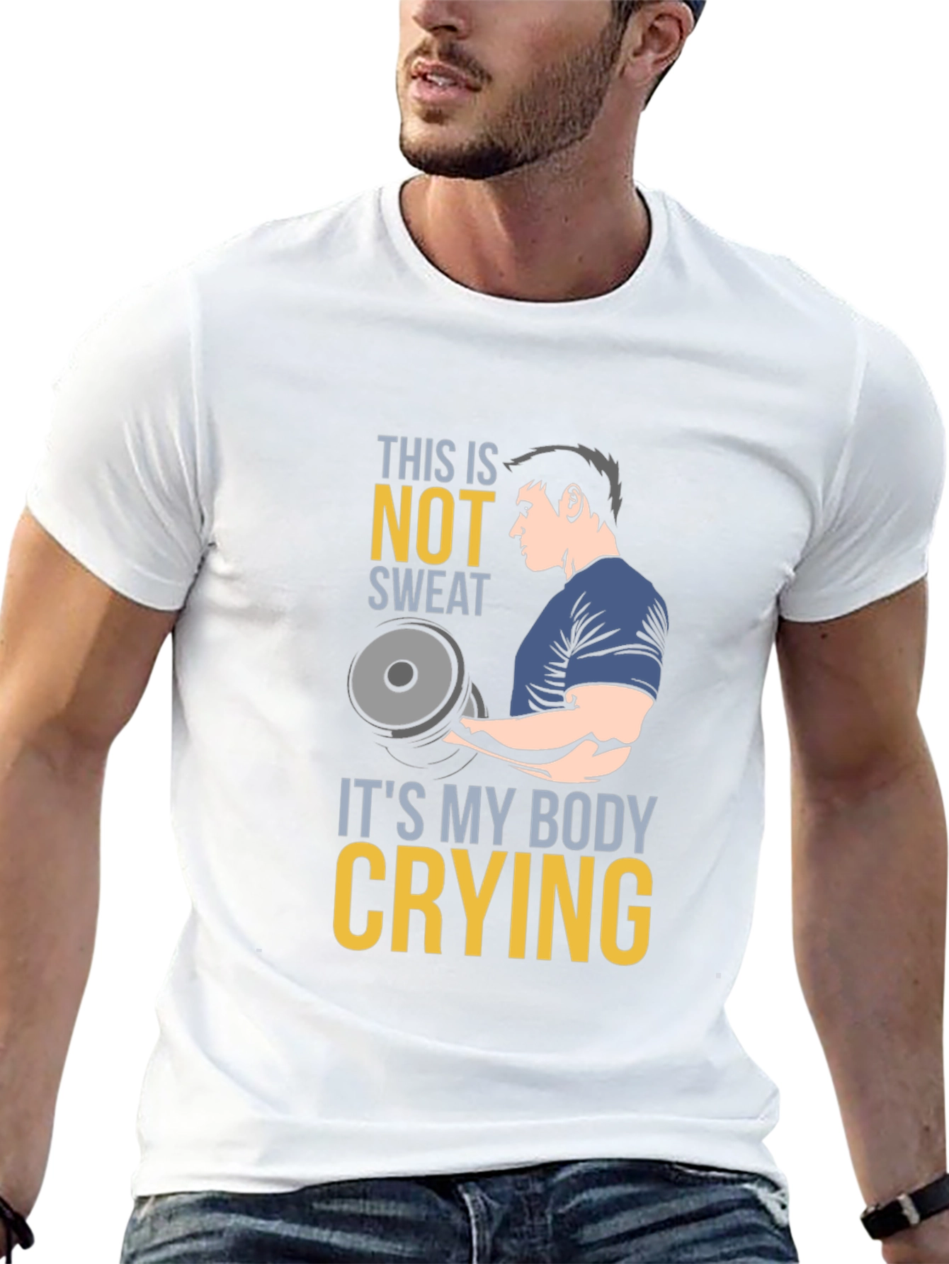 Funny Gym Workout T-Shirt - Body Crying