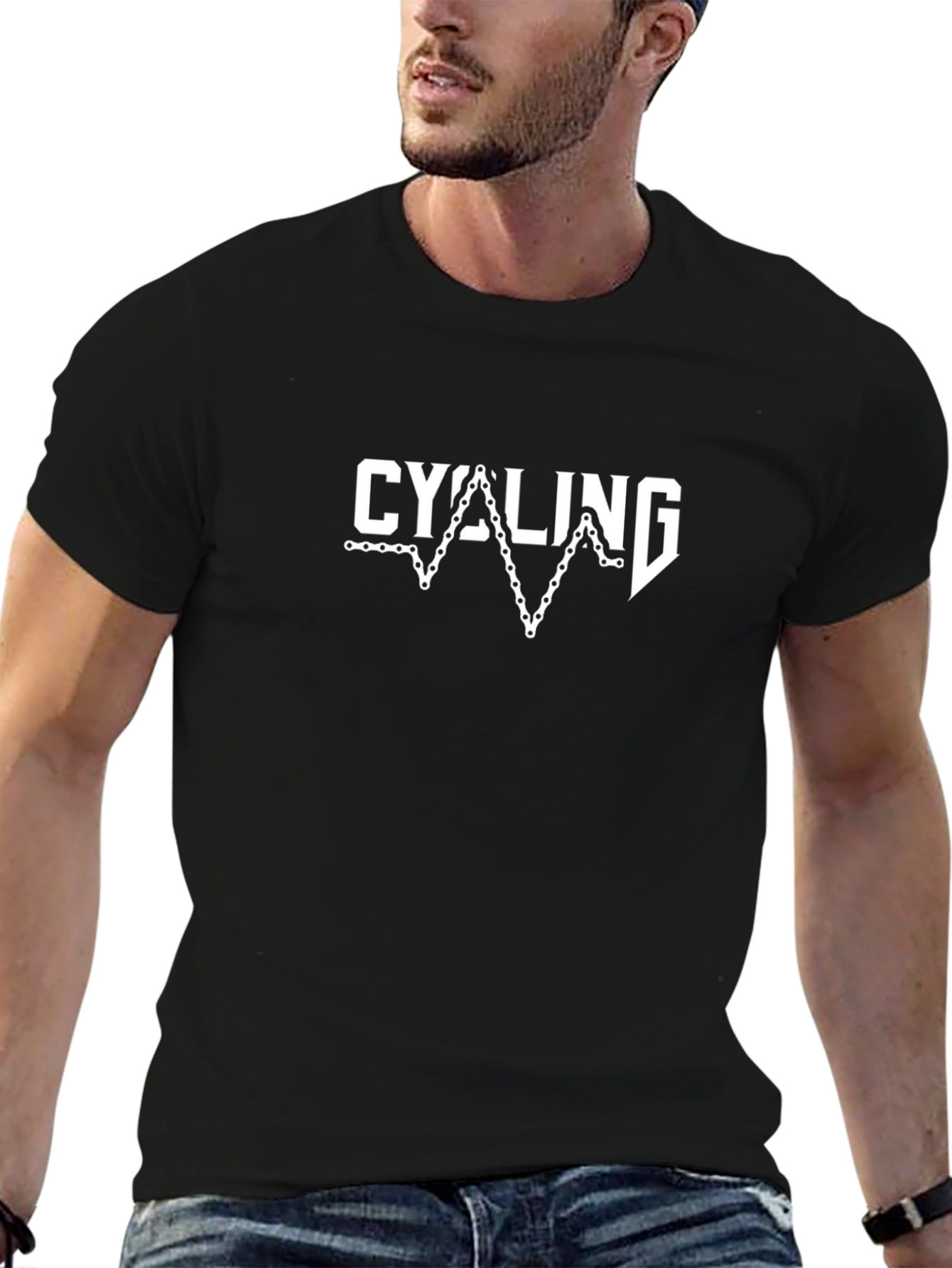 Cycling Chain T-Shirt - Black