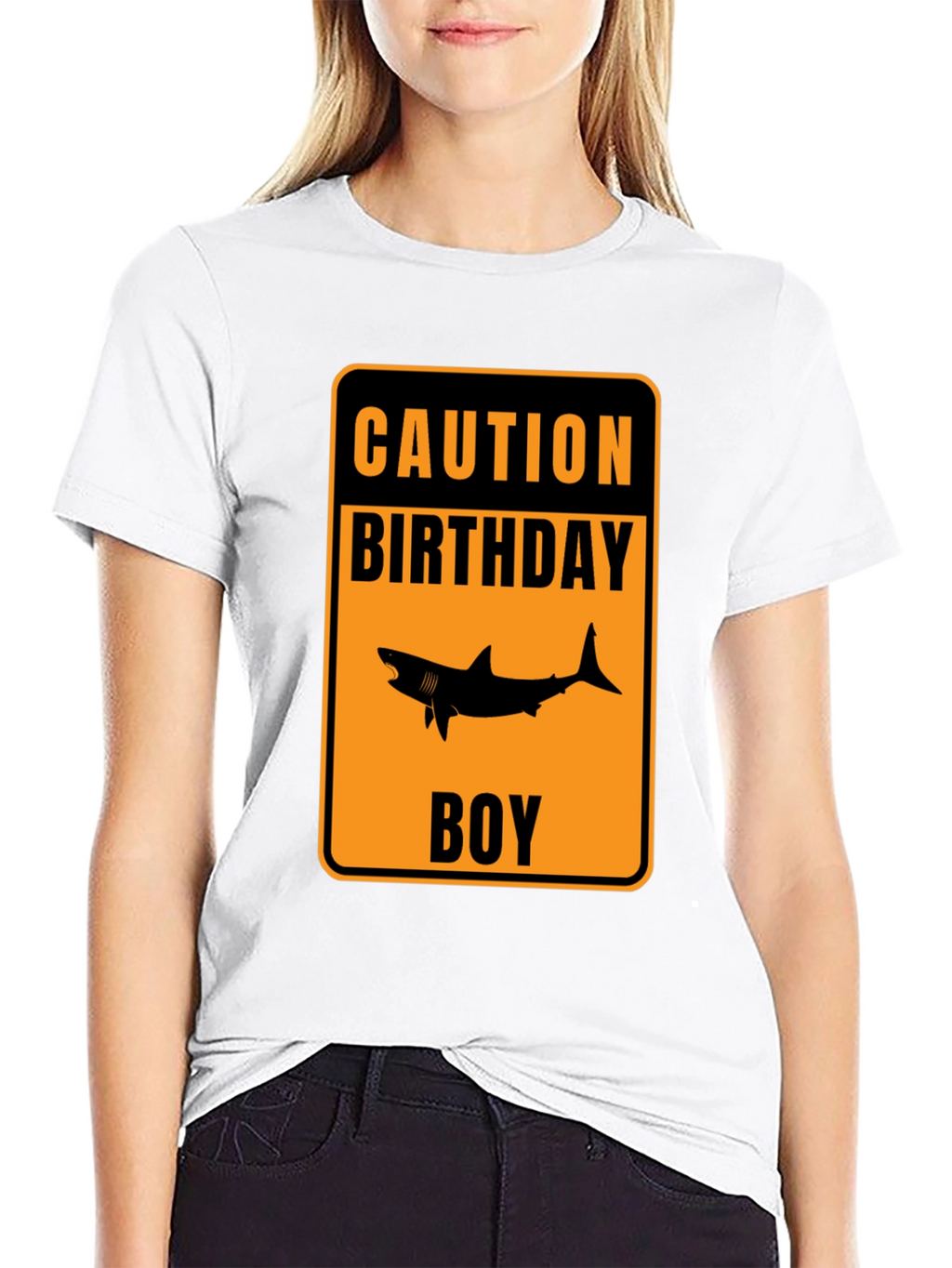 Caution Birthday Boy Shark Graphic T-Shirt