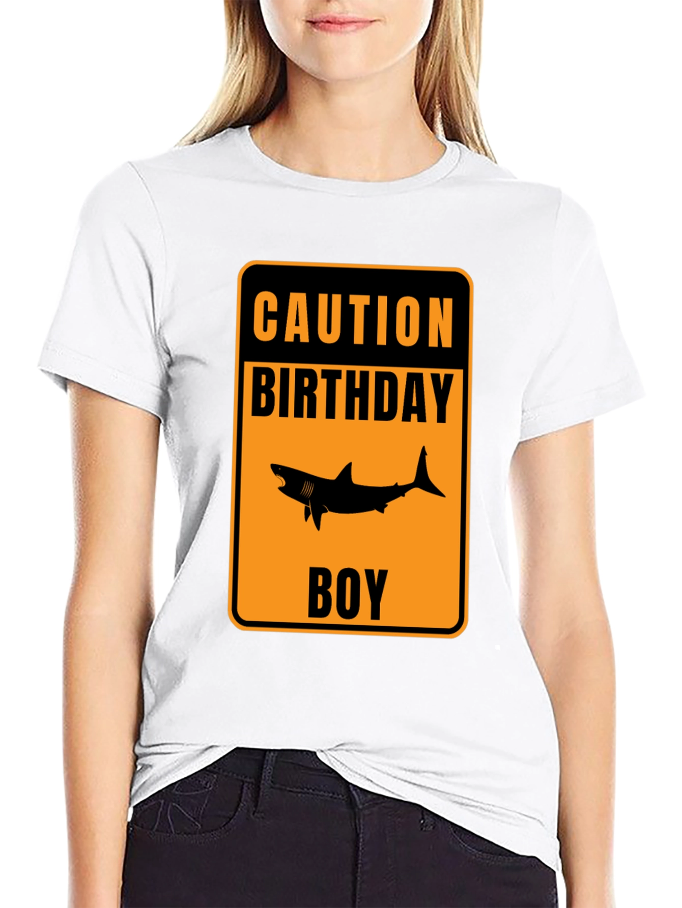 Caution Birthday Boy Shark Graphic T-Shirt