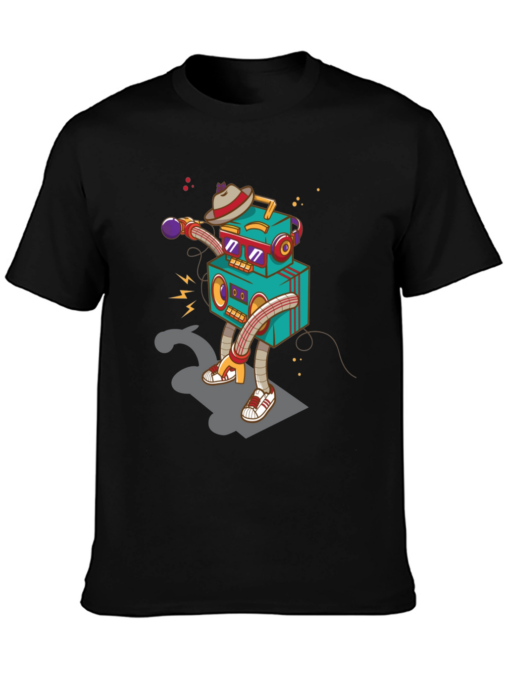 Robot DJ Graphic T-Shirt - Cool Design