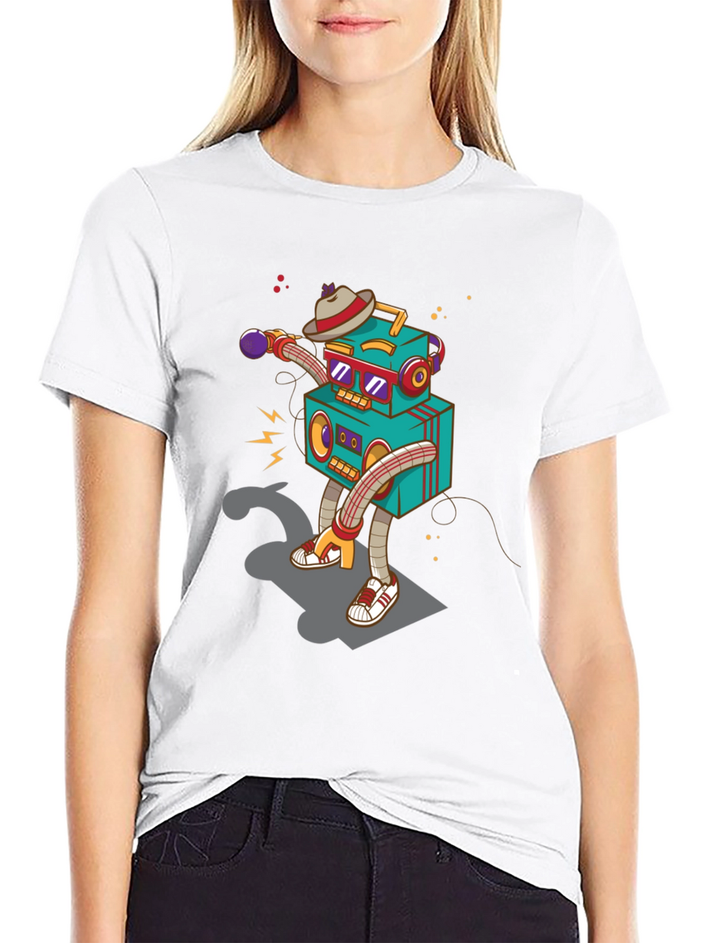 Robot DJ Graphic T-Shirt - Cool Design