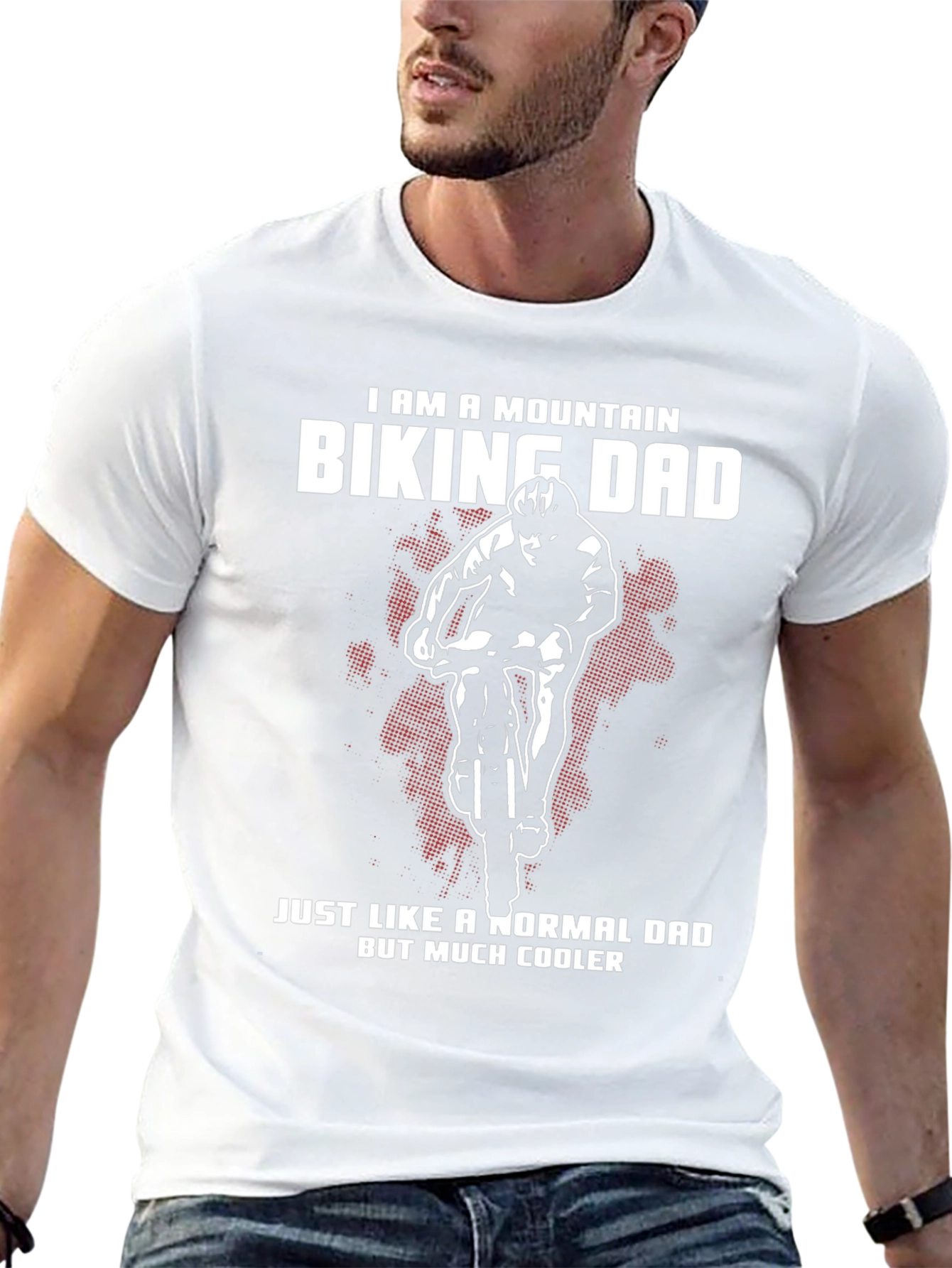Mountain Biking Dad T-Shirt - Cool Fathers Day Gift