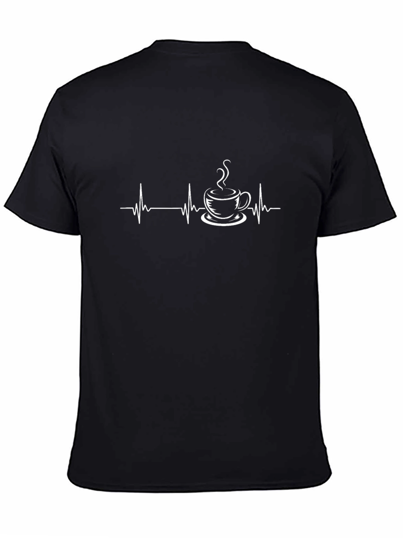 Coffee Heartbeat Black T-Shirt