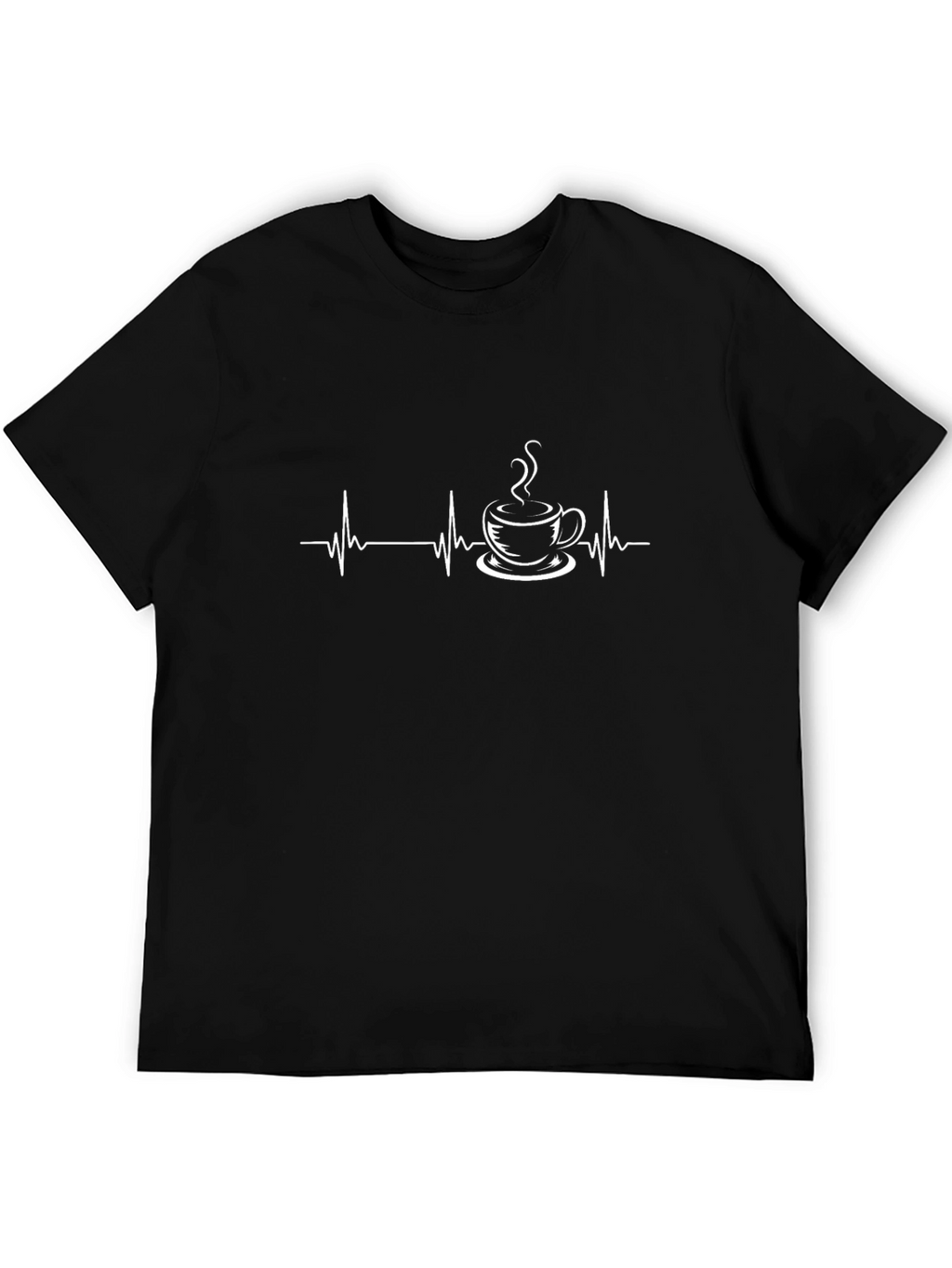 Coffee Heartbeat Black T-Shirt