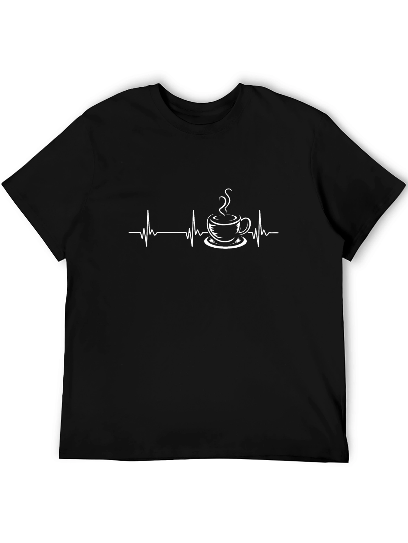 Coffee Heartbeat Black T-Shirt