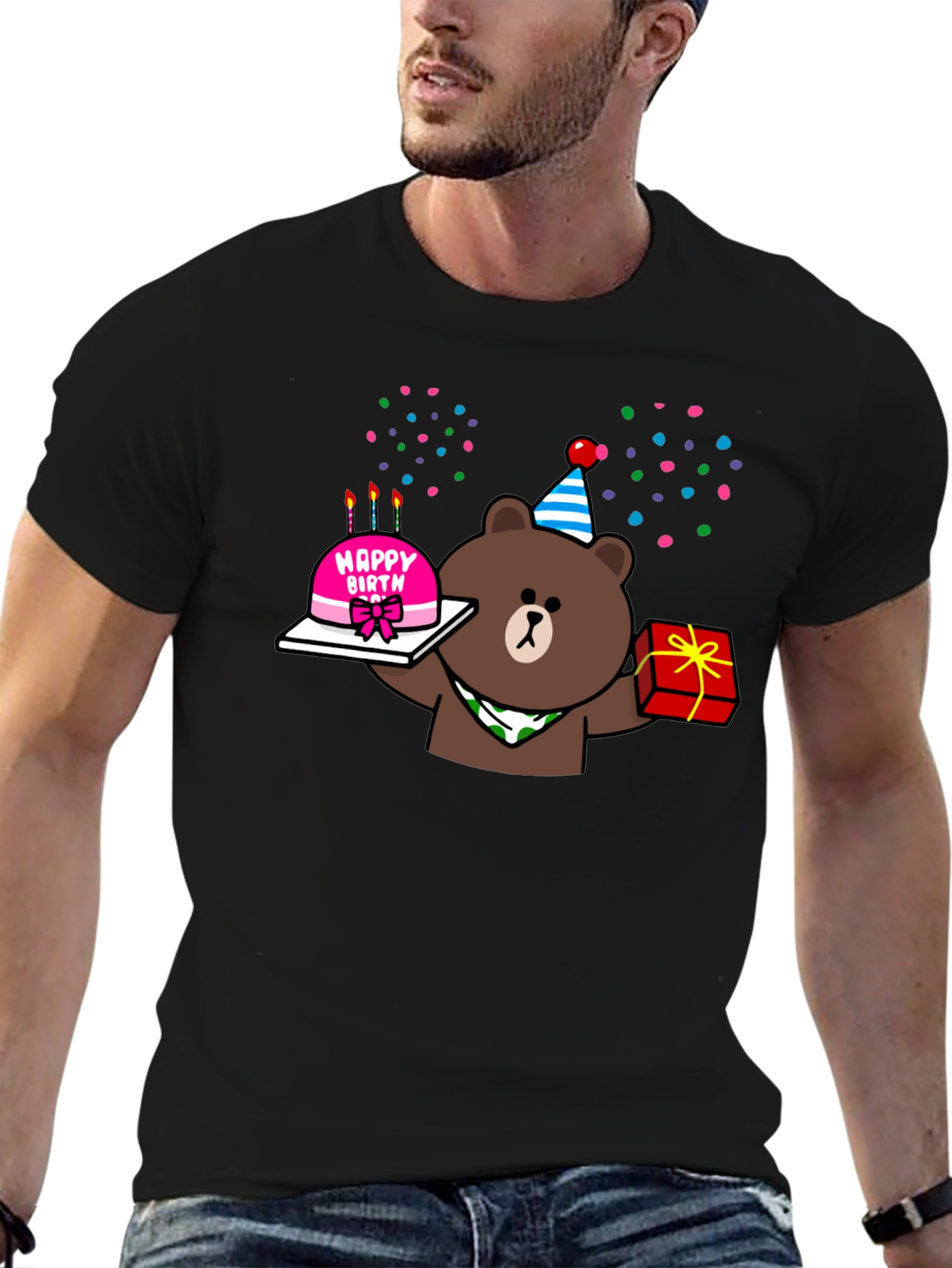 Birthday Bear Graphic Tee - Cute Party Shirt