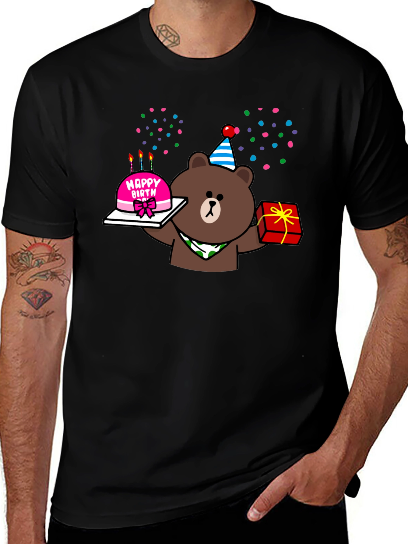 Birthday Bear Graphic Tee - Cute Party Shirt