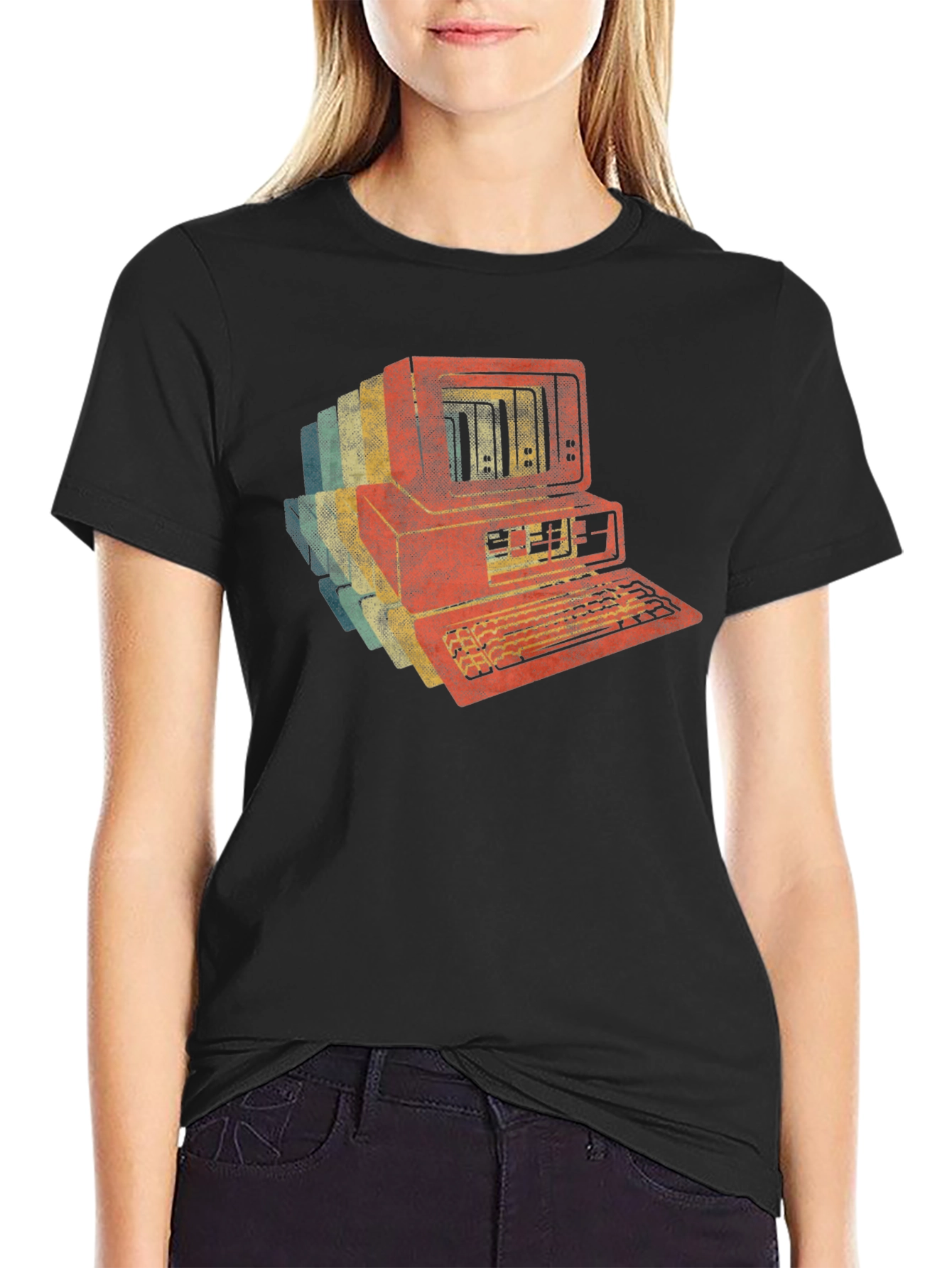 Retro Computer Graphic Tee - Vintage Style Tech Shirt