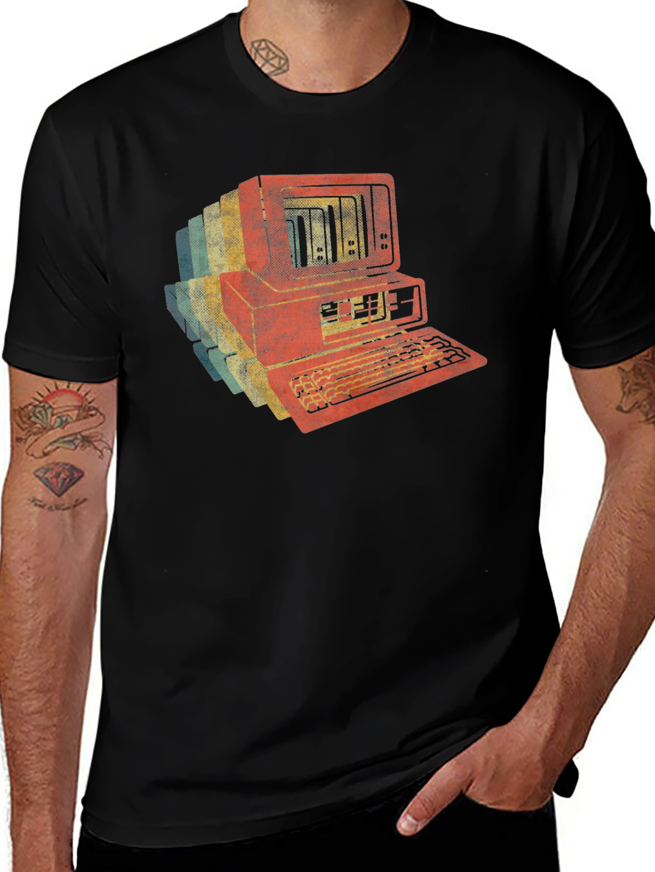 Retro Computer Graphic Tee - Vintage Style Tech Shirt