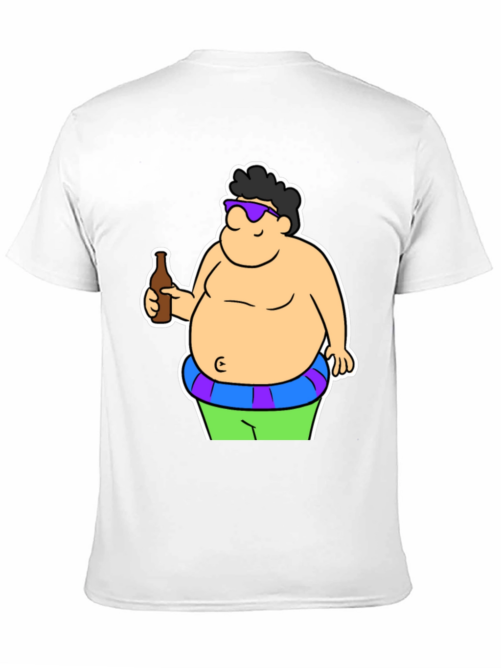 Cartoon Beer Belly Black T-Shirt