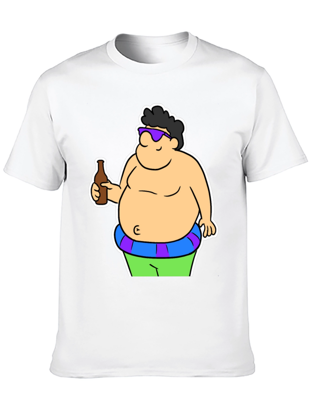 Cartoon Beer Belly Black T-Shirt