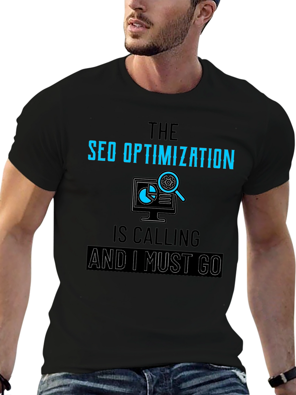 SEO Optimization Calling Black T-Shirt