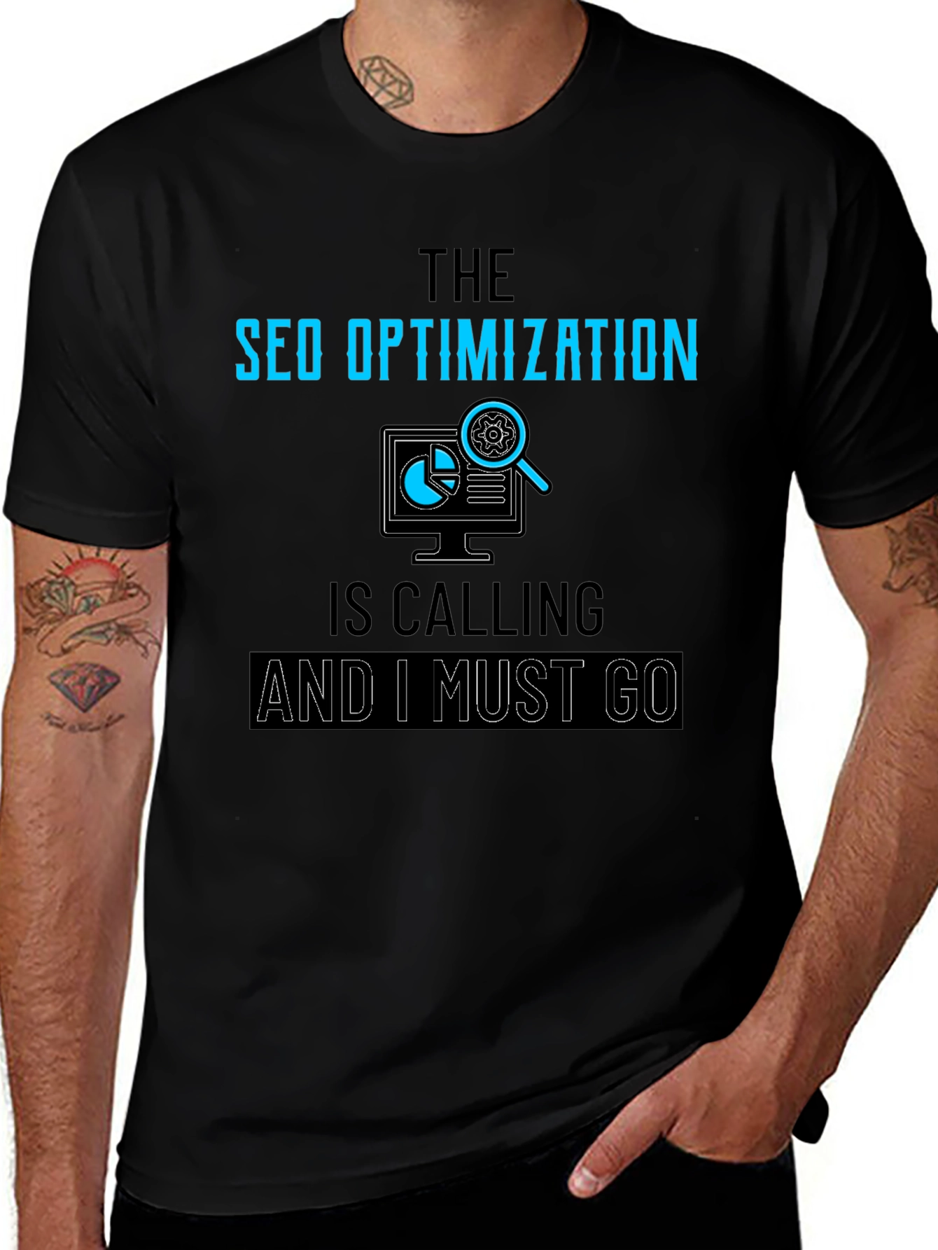 SEO Optimization Calling Black T-Shirt