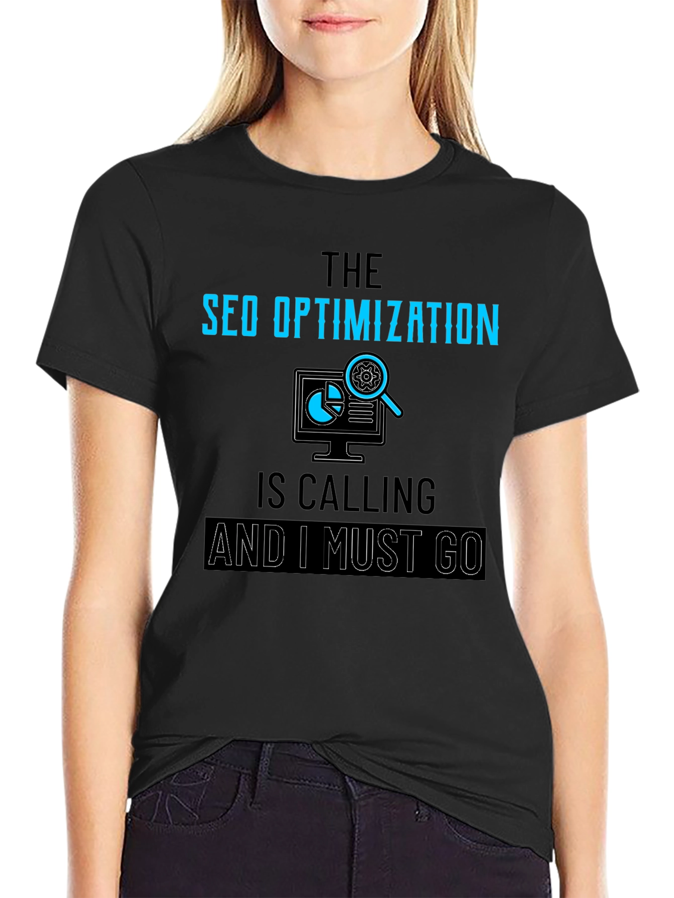 SEO Optimization Calling Black T-Shirt